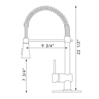 Pelican PL-8210 Single Hole Commercial Style Pull Down Kitchen Faucet - Brushed Nickel